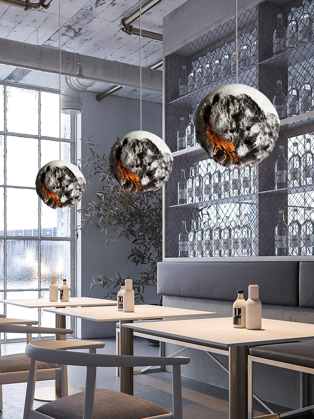 Vianenae Lampe Suspendue en Plastique Planète Irrégulière