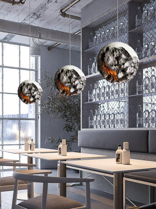 Ilphaara Lampe Suspendue en Plastique Planète Irrégulière