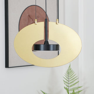 Solara Lampe suspendue ovale à anneau géométrique