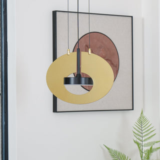 Solara Lampe suspendue ovale à anneau géométrique