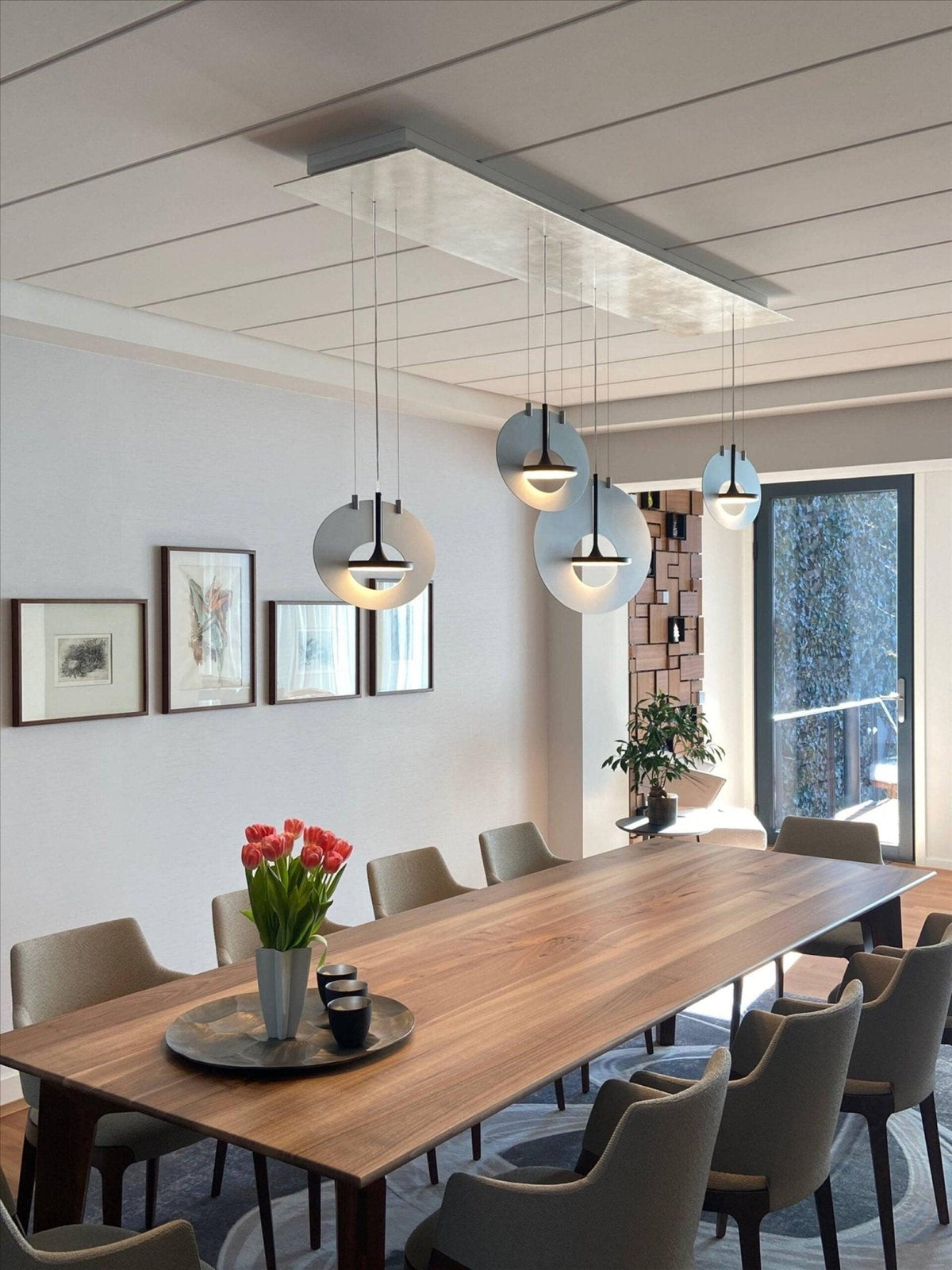 Lioresa Lampe suspendue ovale à anneau géométrique