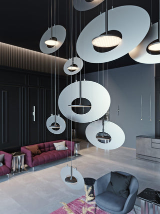 Solara Lampe suspendue ovale à anneau géométrique