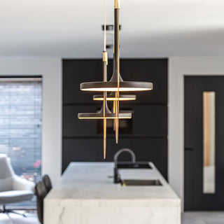 Solara Lampe suspendue ovale à anneau géométrique