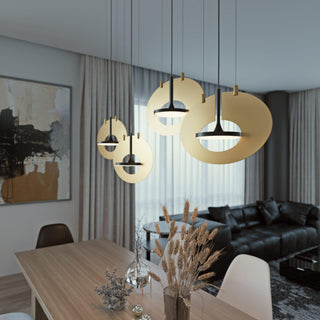Solara Lampe suspendue ovale à anneau géométrique