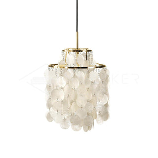 Lustra Suspension Lampe Anneau Rond en Coquillage