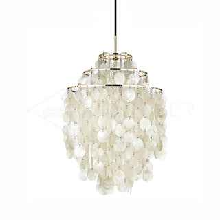 Lustra Suspension Lampe Anneau Rond en Coquillage