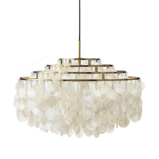 Lustra Suspension Lampe Anneau Rond en Coquillage