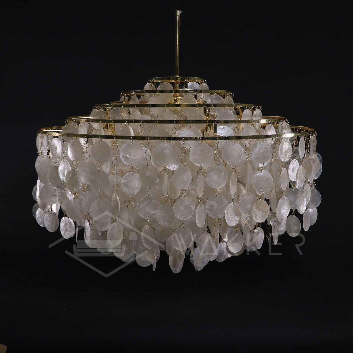 Delene Suspension Lampe Anneau Rond en Coquillage