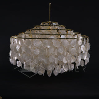 Lustra Suspension Lampe Anneau Rond en Coquillage