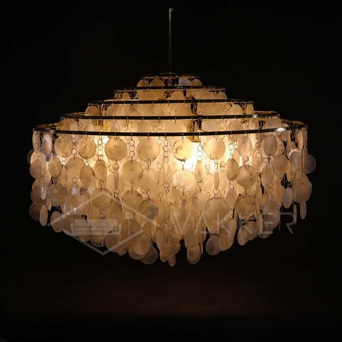 Delene Suspension Lampe Anneau Rond en Coquillage