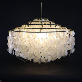 Lustra Suspension Lampe Anneau Rond en Coquillage