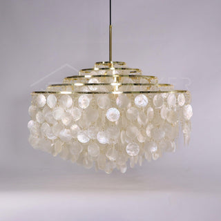 Lustra Suspension Lampe Anneau Rond en Coquillage