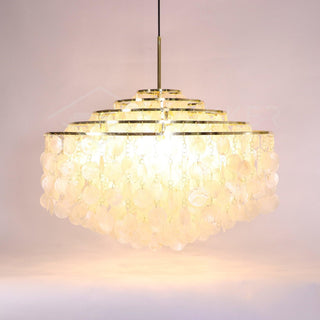 Lustra Suspension Lampe Anneau Rond en Coquillage