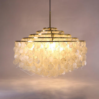 Lustra Suspension Lampe Anneau Rond en Coquillage