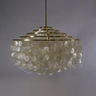 Lustra Suspension Lampe Anneau Rond en Coquillage