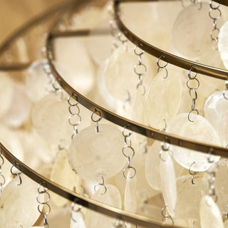 Lustra Suspension Lampe Anneau Rond en Coquillage