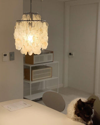 Lustra Suspension Lampe Anneau Rond en Coquillage