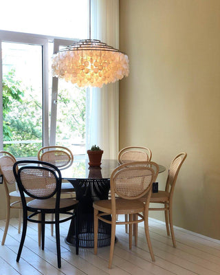 Lustra Suspension Lampe Anneau Rond en Coquillage