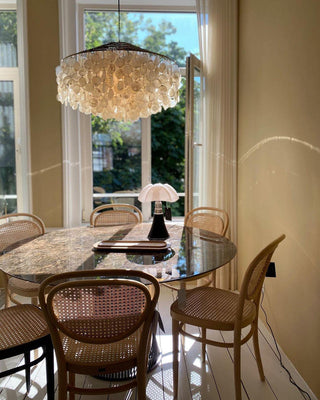 Lustra Suspension Lampe Anneau Rond en Coquillage
