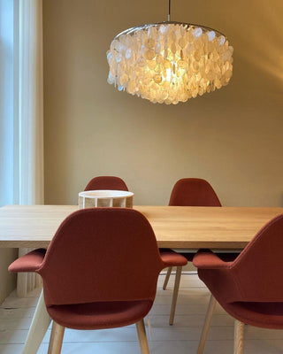 Lustra Suspension Lampe Anneau Rond en Coquillage
