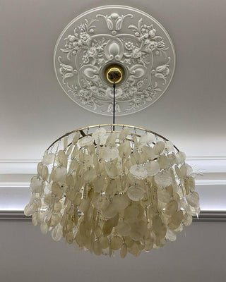 Lustra Suspension Lampe Anneau Rond en Coquillage