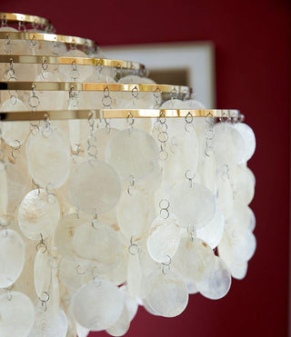 Lustra Suspension Lampe Anneau Rond en Coquillage