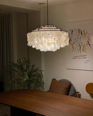 Lustra Suspension Lampe Anneau Rond en Coquillage