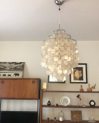 Lustra Suspension Lampe Anneau Rond en Coquillage