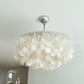 Lustra Suspension Lampe Anneau Rond en Coquillage