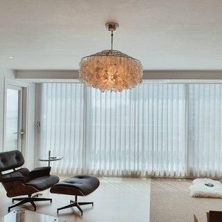 Lustra Suspension Lampe Anneau Rond en Coquillage