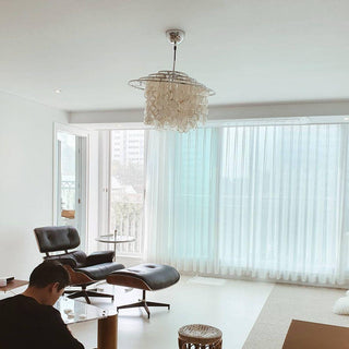 Lustra Suspension Lampe Anneau Rond en Coquillage
