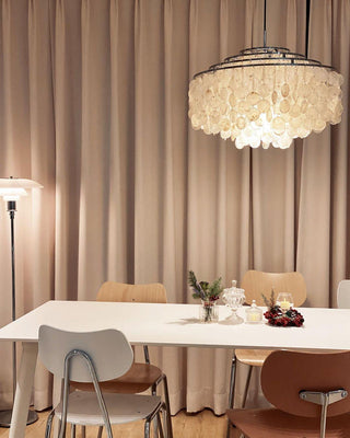 Lustra Suspension Lampe Anneau Rond en Coquillage