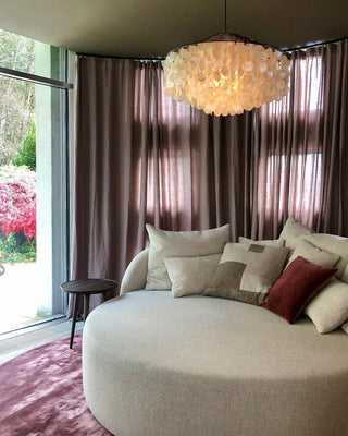 Lustra Suspension Lampe Anneau Rond en Coquillage