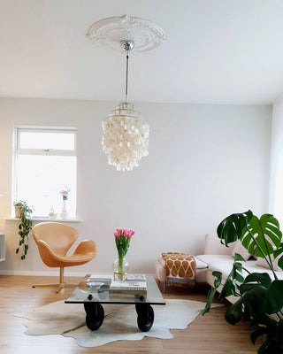 Lustra Suspension Lampe Anneau Rond en Coquillage