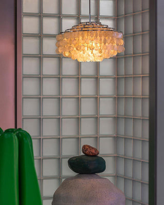 Lustra Suspension Lampe Anneau Rond en Coquillage