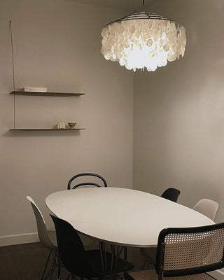 Lustra Suspension Lampe Anneau Rond en Coquillage