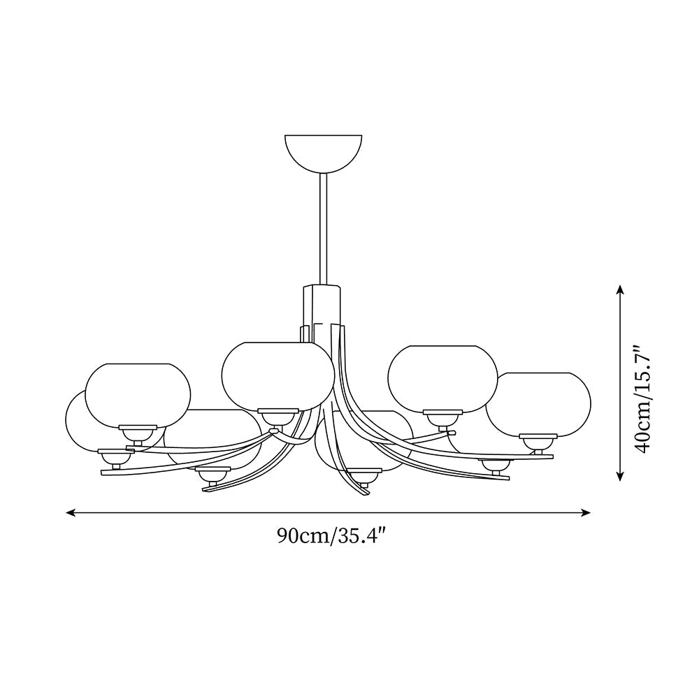 Vira 6-Light Amber Glass Globe Chandelier-Neutral Decor