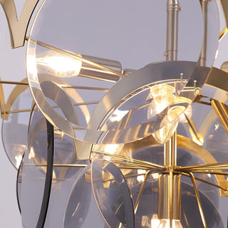 Lustra Lustre en Verre Ambre à Cercles Empilés