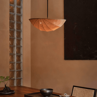 Fabric Saucer Pendant Light-Neutral Decor