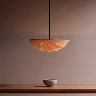 Fabric Saucer Pendant Light-Neutral Decor