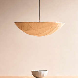 Fabric Saucer Pendant Light-Neutral Decor