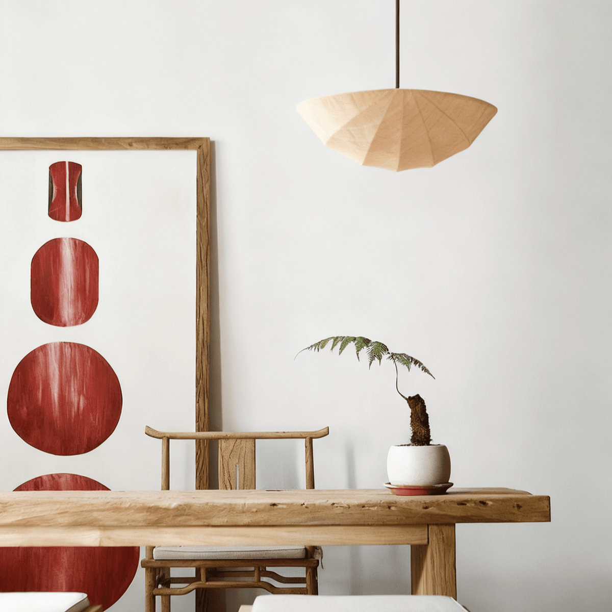 Fabric Saucer Pendant Light-Neutral Decor