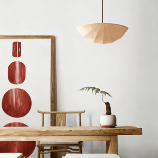 Fabric Saucer Pendant Light-Neutral Decor