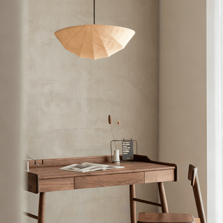 Fabric Saucer Pendant Light-Neutral Decor