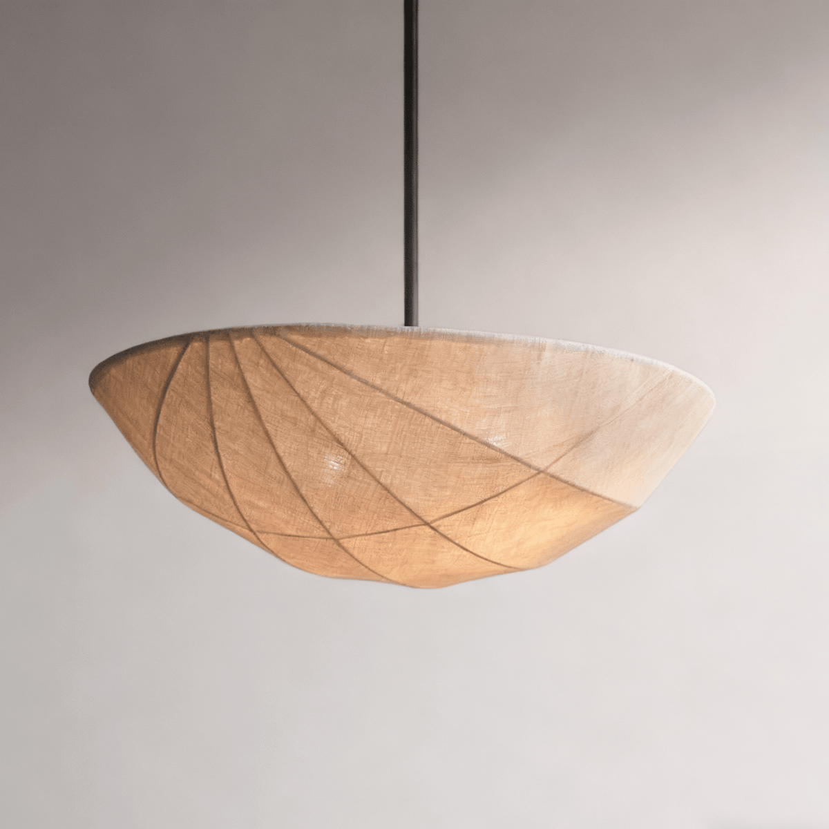 Fabric Saucer Pendant Light-Neutral Decor