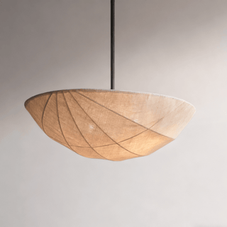 Fabric Saucer Pendant Light-Neutral Decor