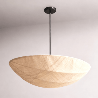 Fabric Saucer Pendant Light-Neutral Decor