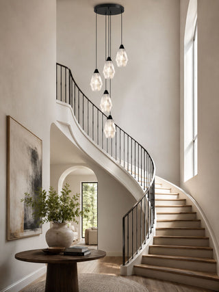 Faceted Alabaster Cluster Chandelier-Neutral Decor