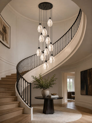 Faceted Alabaster Cluster Chandelier-Neutral Decor