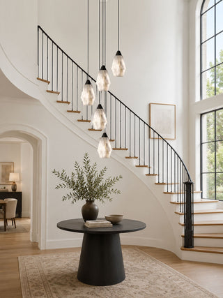 Faceted Alabaster Cluster Chandelier-Neutral Decor